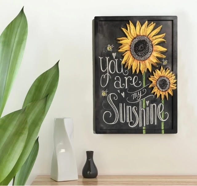 Ayçiçek 3D Kabartmalı Ahşap Tablo