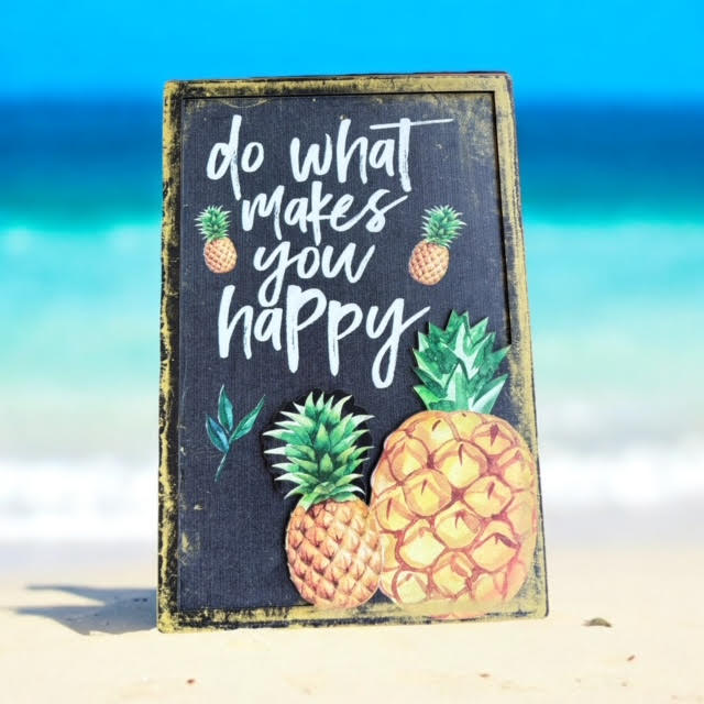 Ananas 3D Kabartmalı Ahşap Tablo