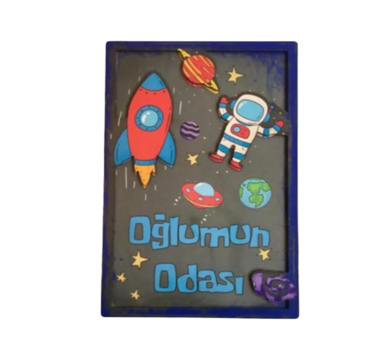 Oğlumun Odası 3D Kabartmalı Ahşap Tablo