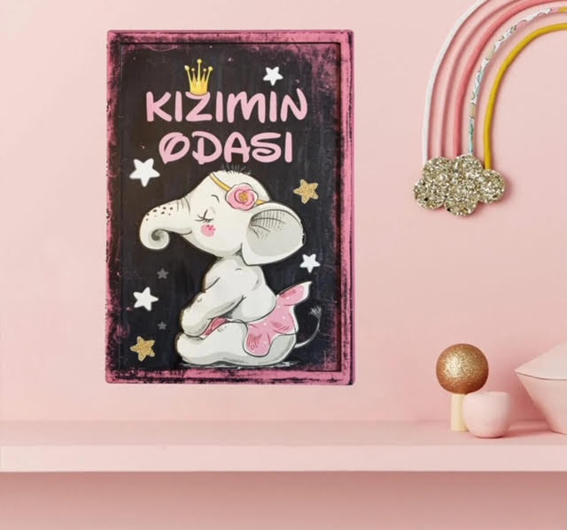 Kızımın Odası 3D Kabartmalı Ahşap Tablo
