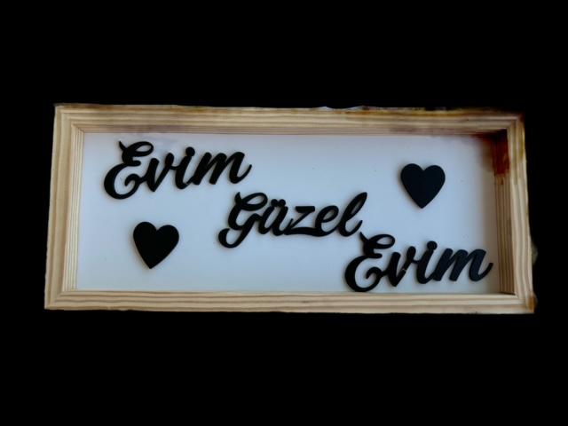 Evim Güzel Evim Ahşap Pano