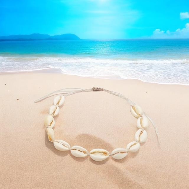 Deniz Kabuğu Tasma Kolye