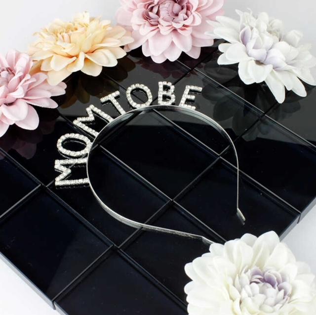 MOM TO BE Taşlı Metal Taç