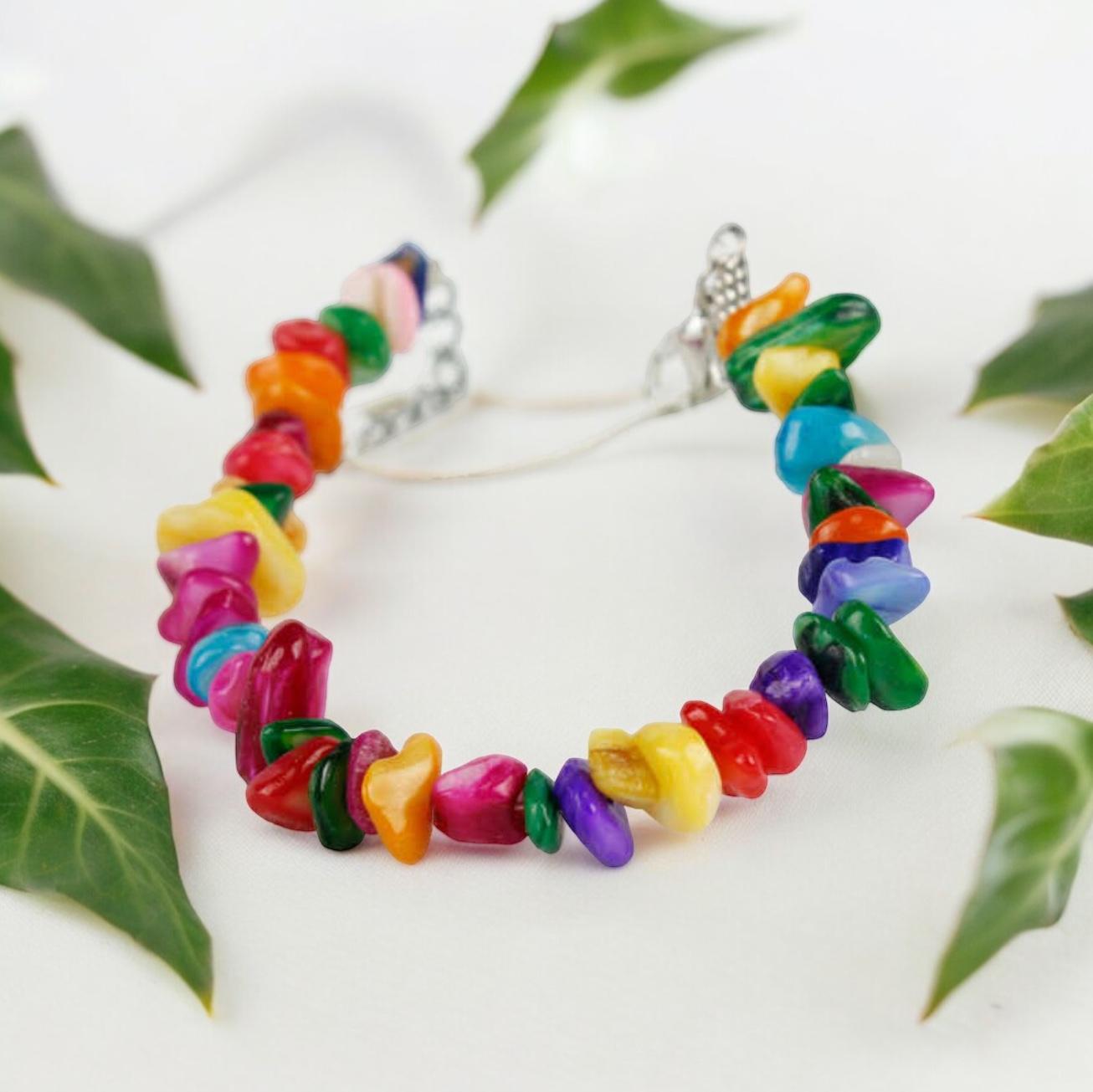 Kırık Renkli Sedef Doğal Taş Bileklik