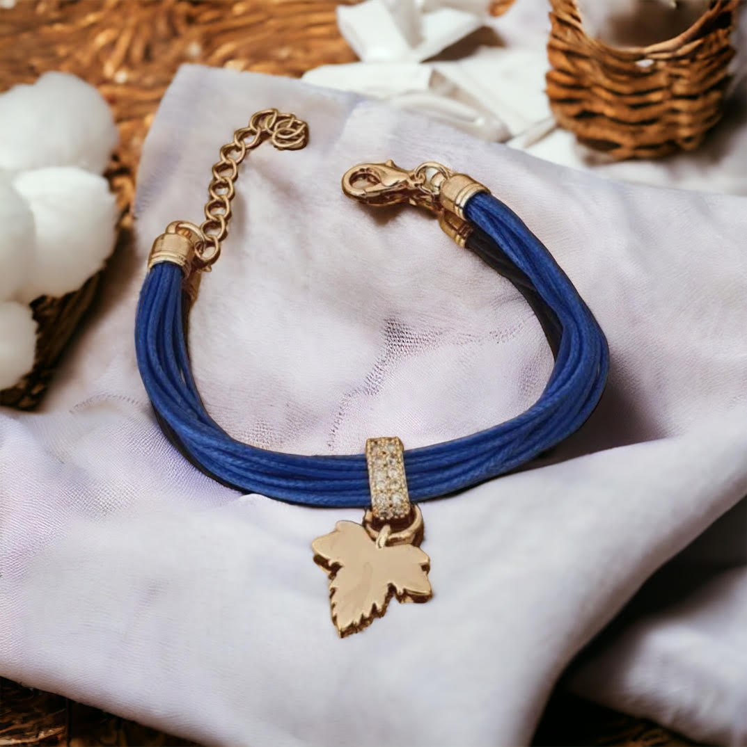 Sallantılı Çınar Yaprağı İpli Bileklik