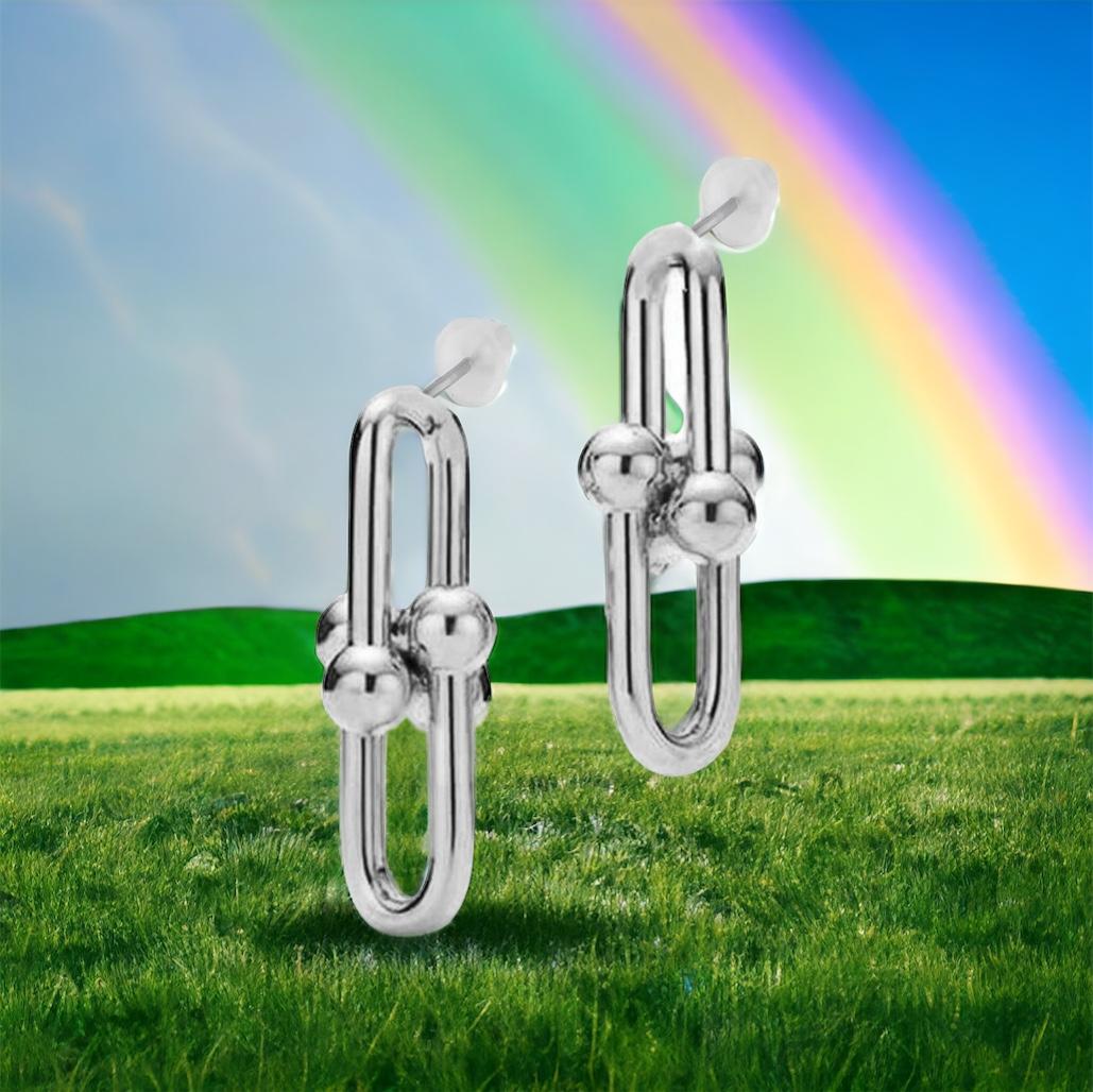 Kısa İkili Tiffany Blanca Küpe