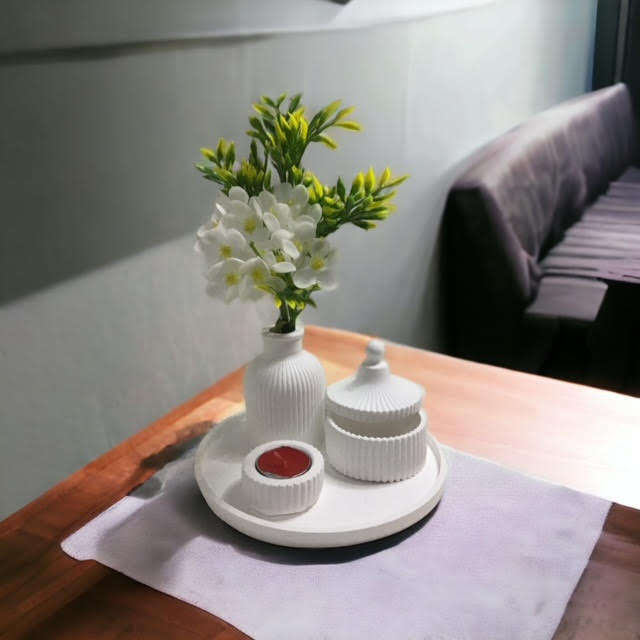 Özel Tasarım Takı kutusu/Tealight Mumluk ve Vazo Aksesuar seti