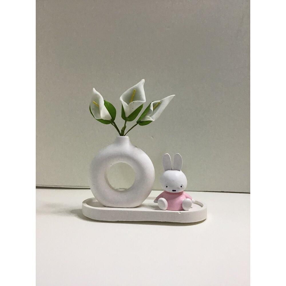 Dekoratif Vazo + Tavşan Biblo Seti