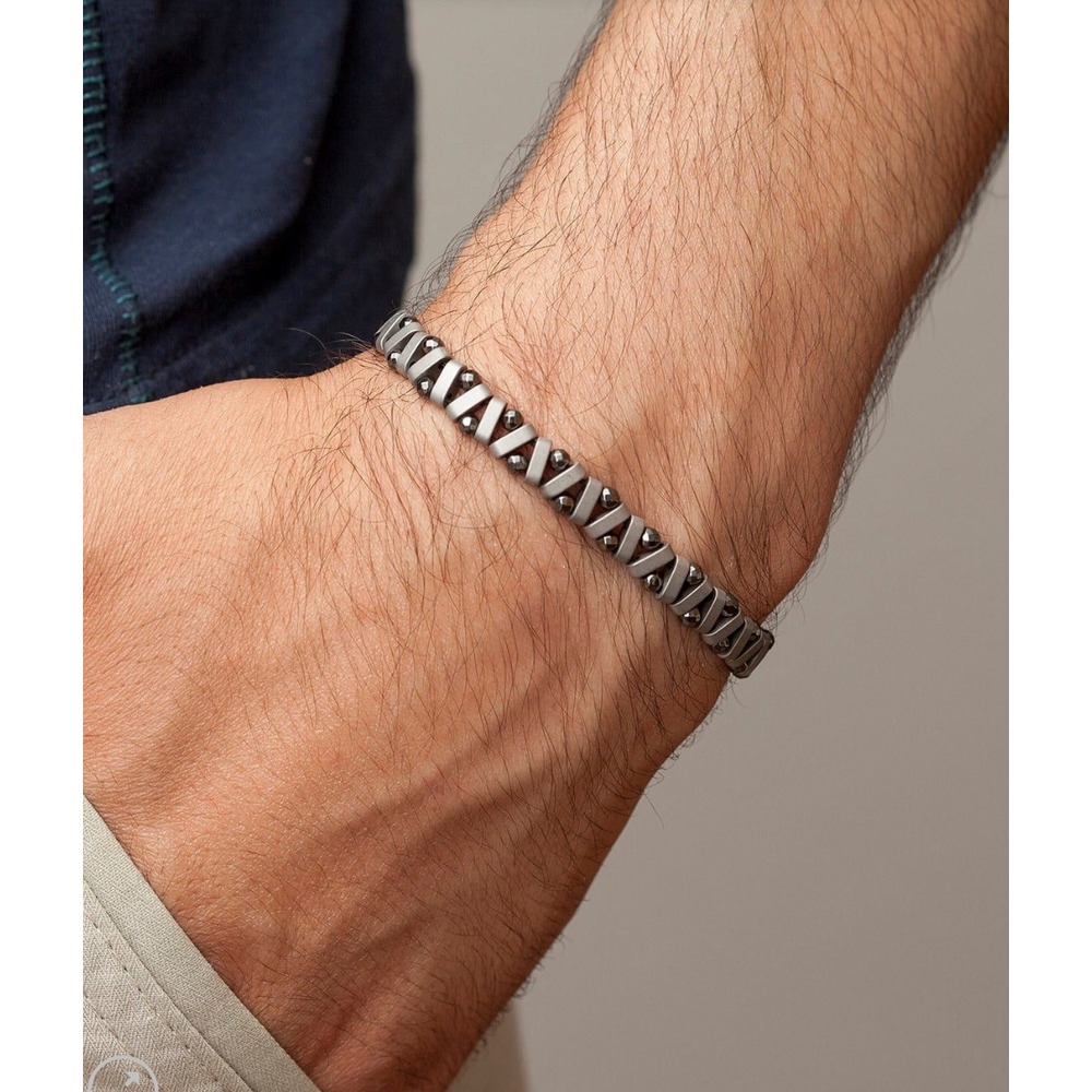 Zikzak model Doğaltaş görünümlü erkek bileklik