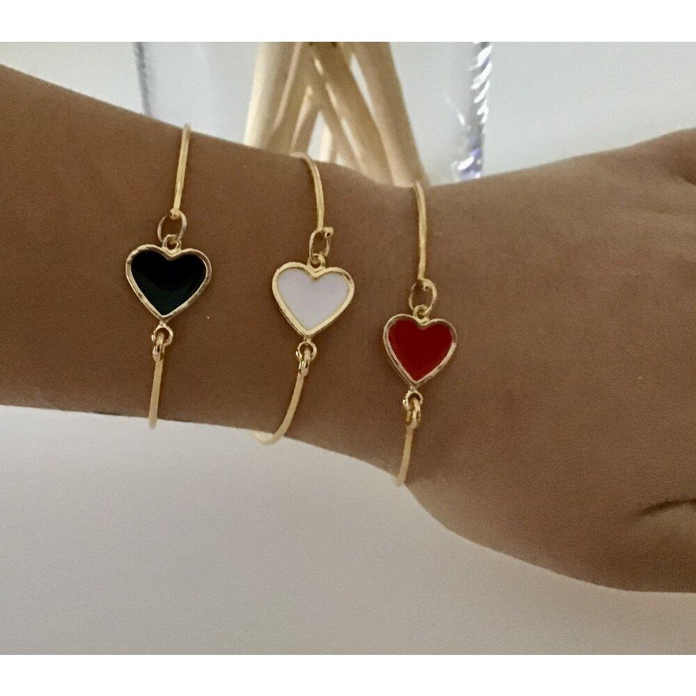 Mineli Kalp Kelepçe Bileklik