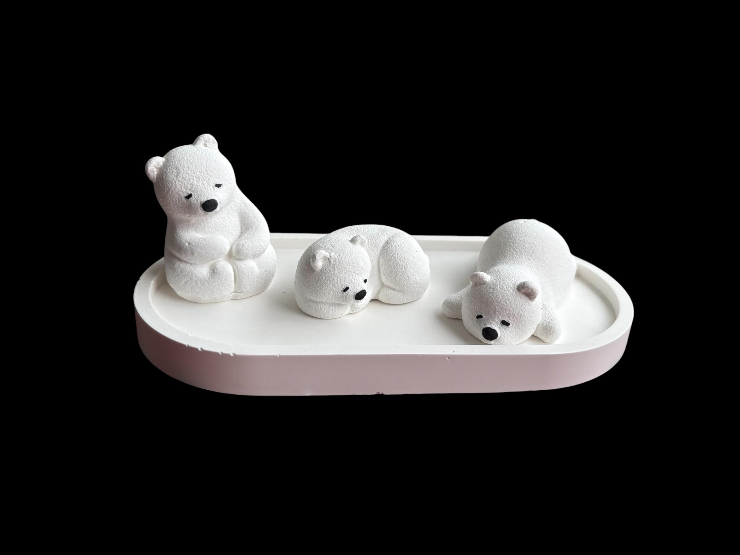 Polar Bear Tabaklı Biblo Seti