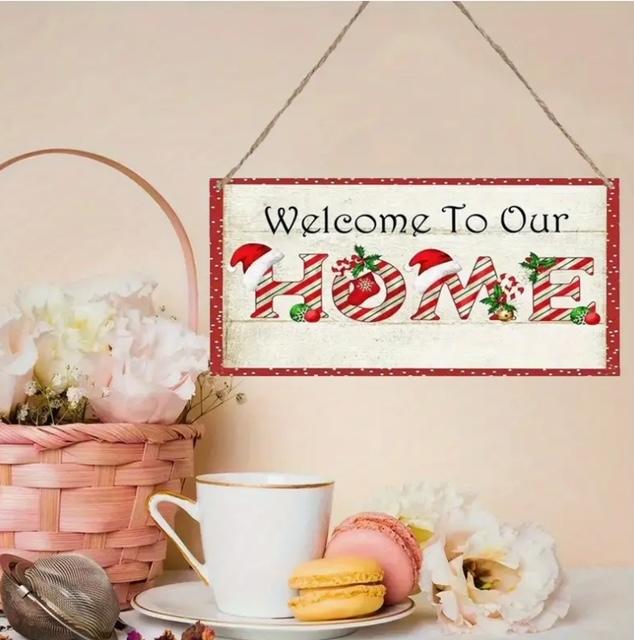 Yılbaşı Temalı “Welcome to Our Home” Kapı/Duvar Süsü