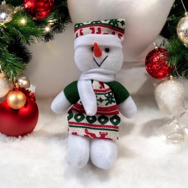 Yılbaşı Desen Elbiseli Peluş Anahtarlık