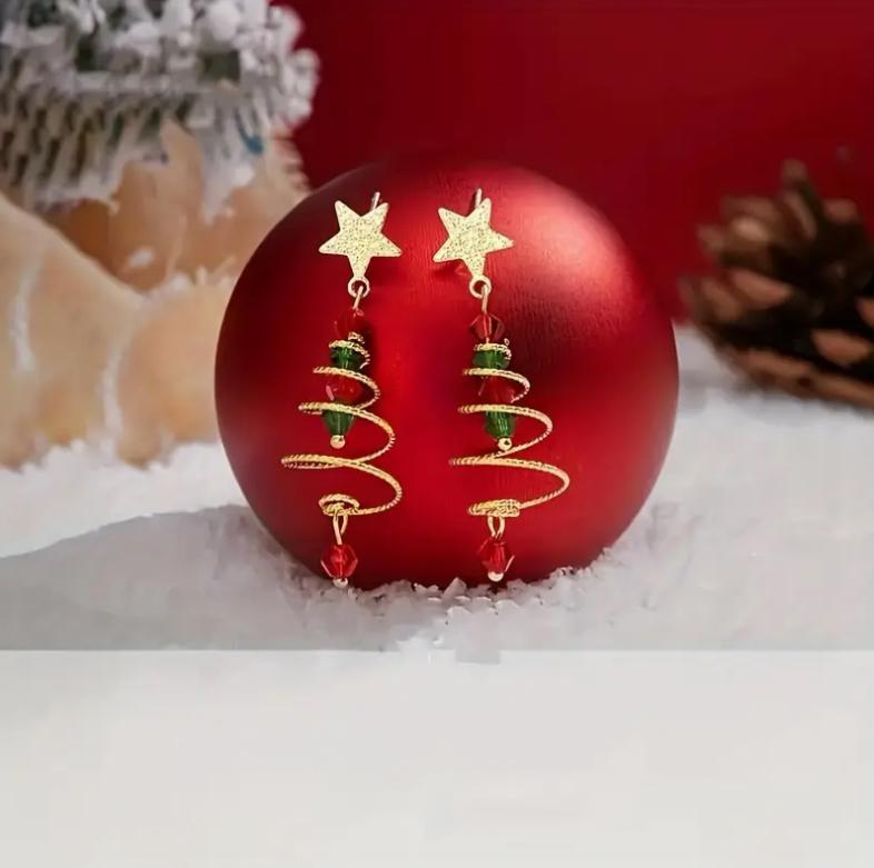 Çam Ağacı Sallantılı Küpe