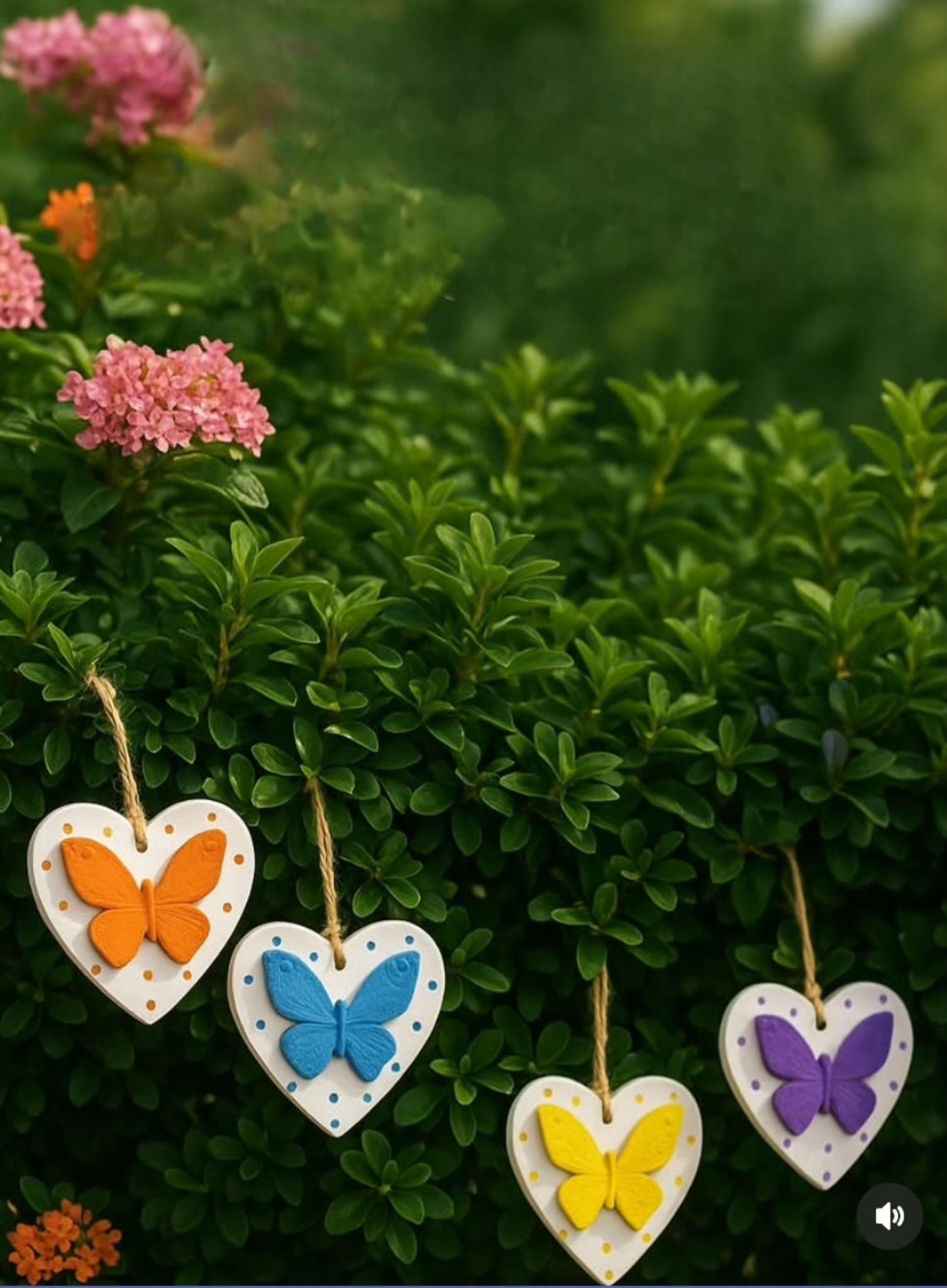 9lu Yaz Kelebekleri Bahçe-balkon Duvar Dekor Seti