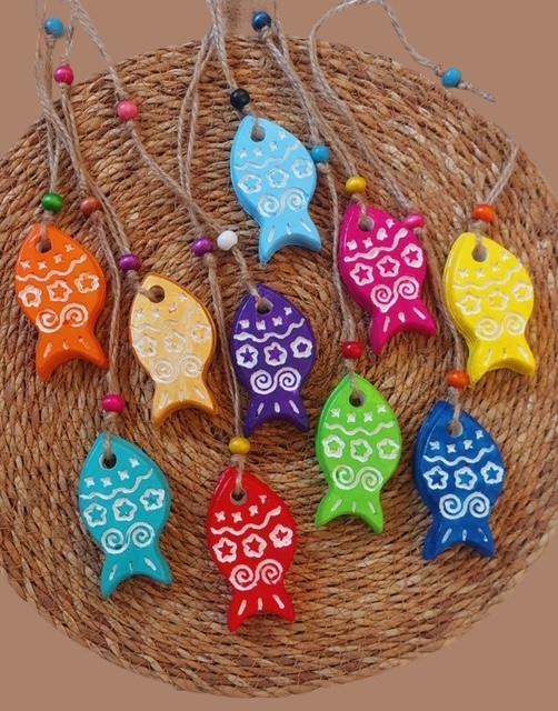 Neşeli Balıklar Bahçe/Balkon Duvar Süsü- 10’lu Set