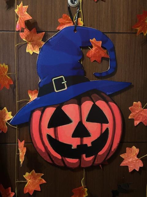 Ahşap Şapkalı Balkabağı Kapı/Duvar Süsü