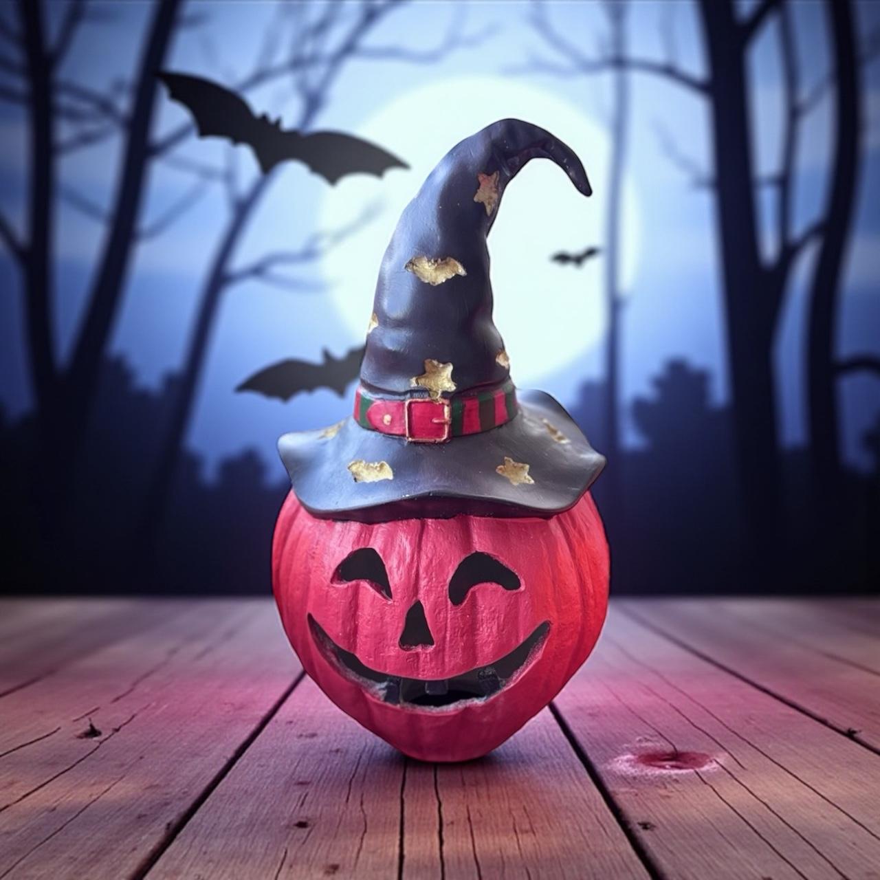 Büyülü Kahkaha Işıklı Balkabağı Biblo Heykeli